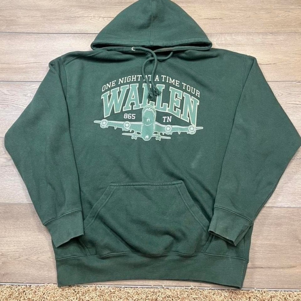 Morgan Wallen Hoodie Mens XL Green One Night At A Time 2024 Tour Graphic Fleece